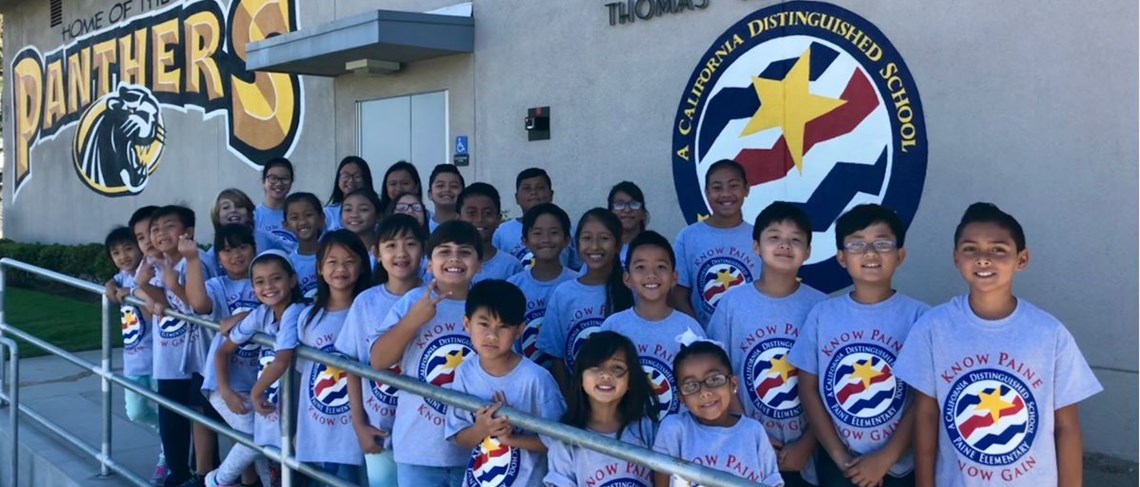 Students celebrate Paine's recognition as a California Distinguished School!