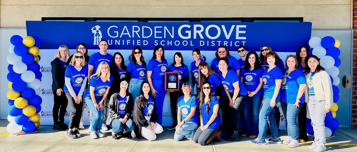 Paine Staff celebrating our National Blue Ribbon Award - Go Panthers!